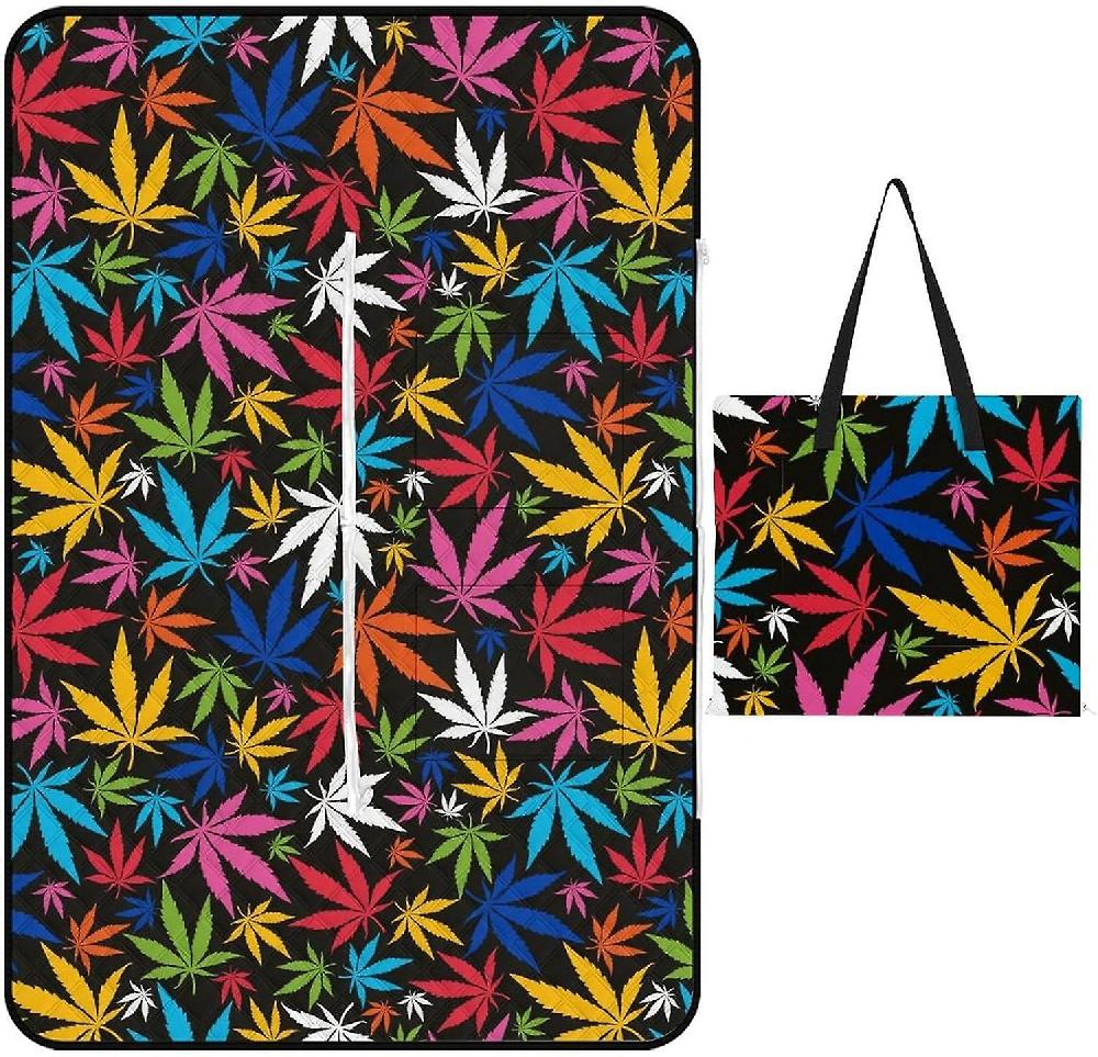 EDGFEWWOI82Cherry Or Sakuras Pattern Picnic Blanket Outdoor Camping Mat Foldable Portable Tote Bag 3-Layer Waterproof Backing For Outdoors Concerts B