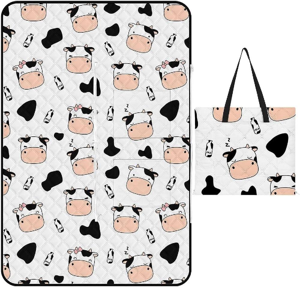 EDGFEWWOI84Cherry Or Sakuras Pattern Picnic Blanket Outdoor Camping Mat Foldable Portable Tote Bag 3-Layer Waterproof Backing for Outdoors Concerts B