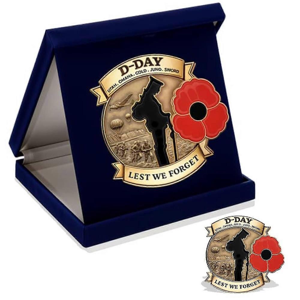 Edition D-day 80th Anniversary Commemorative Badge 80th Anniversary D-day Badge 2024 And Of Normandy Commemorative Metal honour The B