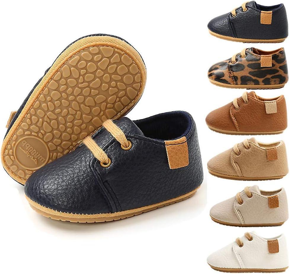 eGoi Neonati Ragazze Oxford Scarpe in Pelle PU Suola in Gomma Morbida Sneakers Antiscivolo Bambino Stivaletti Infant Walking Mocassini A/Blu Navy