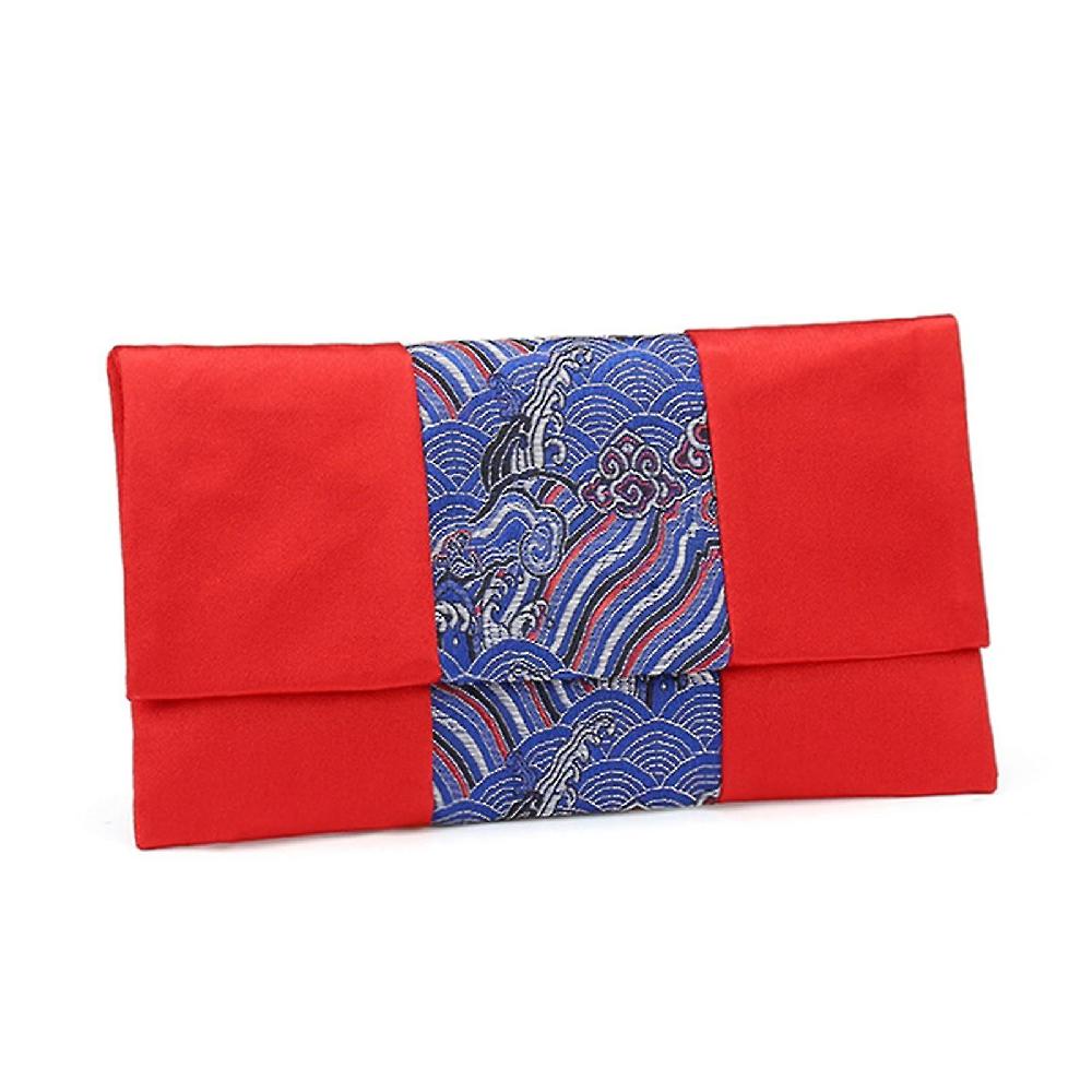 Elegance Lucky Money Bag Rectangle Faux Silk Sincere Wishes New Year Red Envelope For Bride