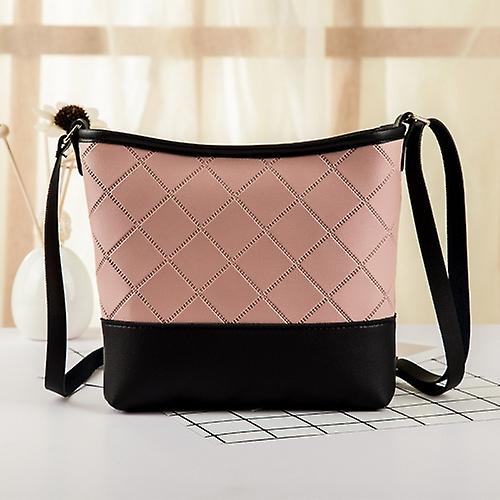 Embossed Checkered Shoulder Bucket Bag Crossbody Mobile Phone Bag