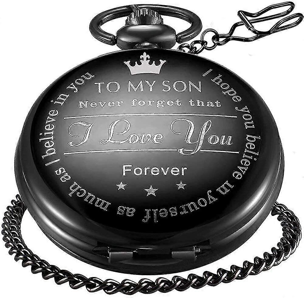 Engraved Personalized Pocket Watch For Son Gifts Vintage Quartz Pocket Watches With Chain Christmas Graduation Gifts