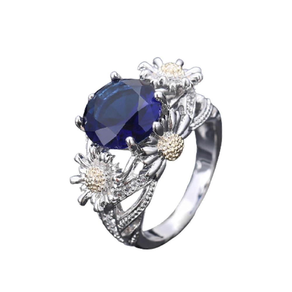 European And American Fashion Sunflower Diamond Ring