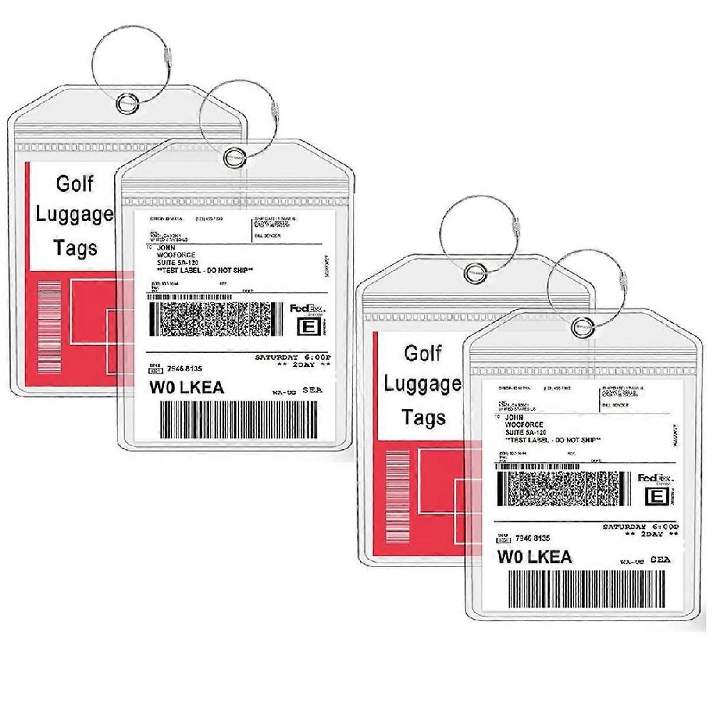 Extra Large Waterproof Travel Tag Set Travel Golf Luggage Tags Golf Bag Shipping Tag Holder 22.86Cm X 15.24Cm 4-Pack