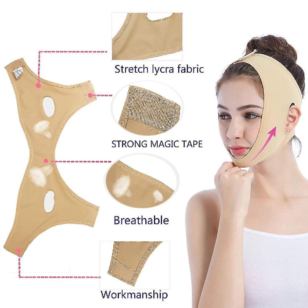 Face Lifting Slimming Belt Facial Cheek V Shape Lift Up Thin Mask Strap Face Line Smooth Breathable Bandage For Men And Women (l)