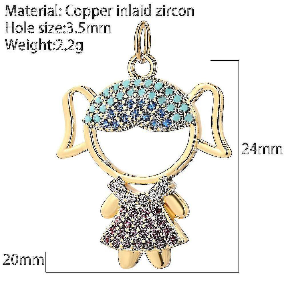 Famiglia Gilr Ragazzo Fascino D'oro Per La Produzione Di Gioielli Forniture Rame CZ Penzoloni Fai Da Te Orecchino Collana Pendente Familie Donna Accessori
