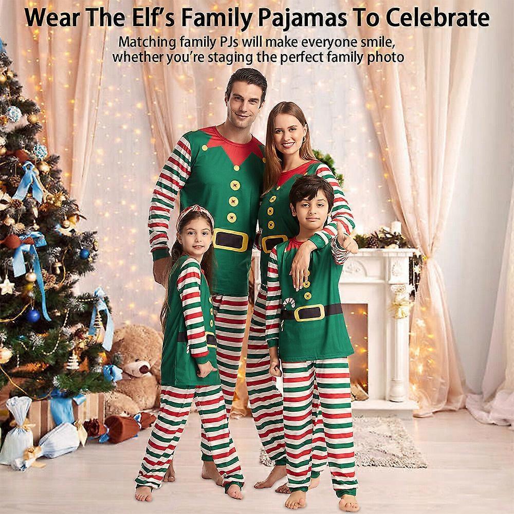 Family Matching Christmas Elf Pyjamas Sleepwear Pajamas Costume Set