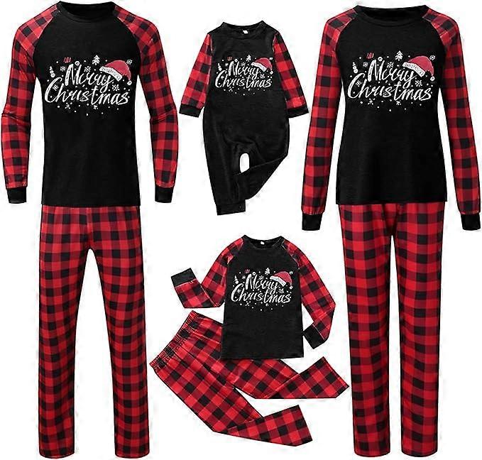 Family Matching Pajamas Plaid O Neck Funny Printed Christmas Pajama Comfy Anime Pajama Pants Loose Pijamas De Navidad