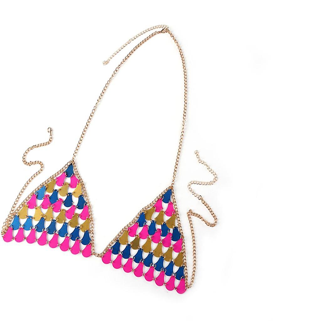 Fashion Bra Body Chain Hollow Bikini Necklace Beach Body Jewelry Multi-color