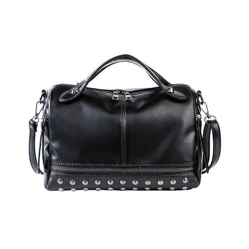 Fashion Crossbody Bag Rivet Handbag Creative Shoulder Bag for Women Ladies (Black)