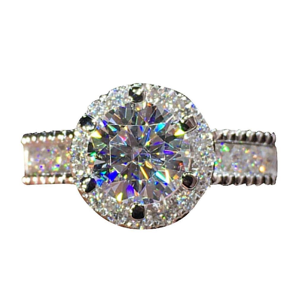 Fashion Exquisite Full Diamond Commemorate Ring Women Engagement Wedding Jewelry Gift