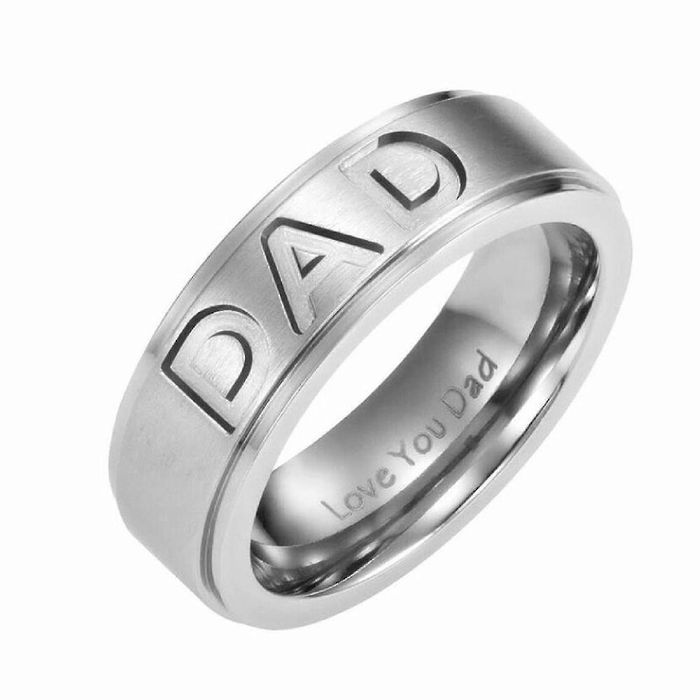 Fashion Letter Dad Ring Men's Titanium Steel Ring Jewelry Ring 1pc