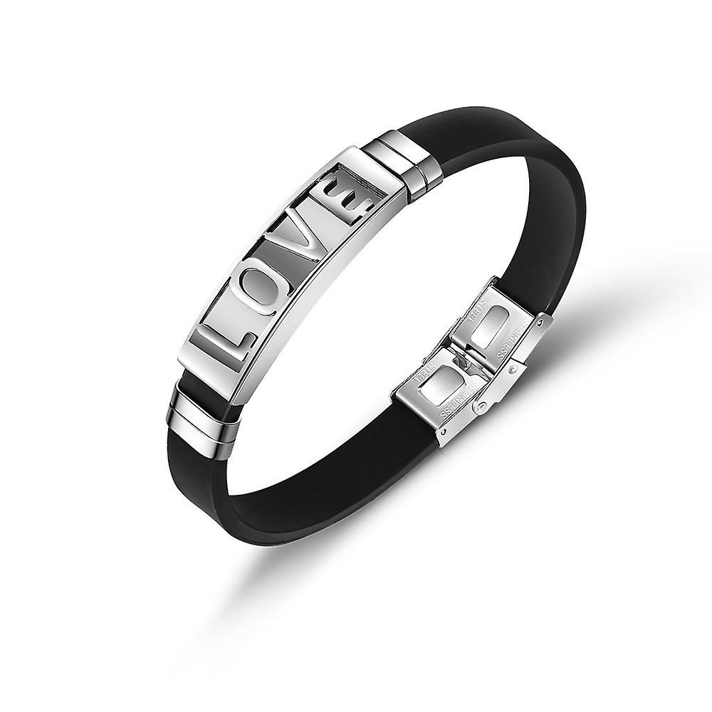 Fashion Love Bracelet Charm Stainless Steel Silicone Men's And Women's Couple Bracelet Fashion Hip Hop Punk Jewelry Accessories