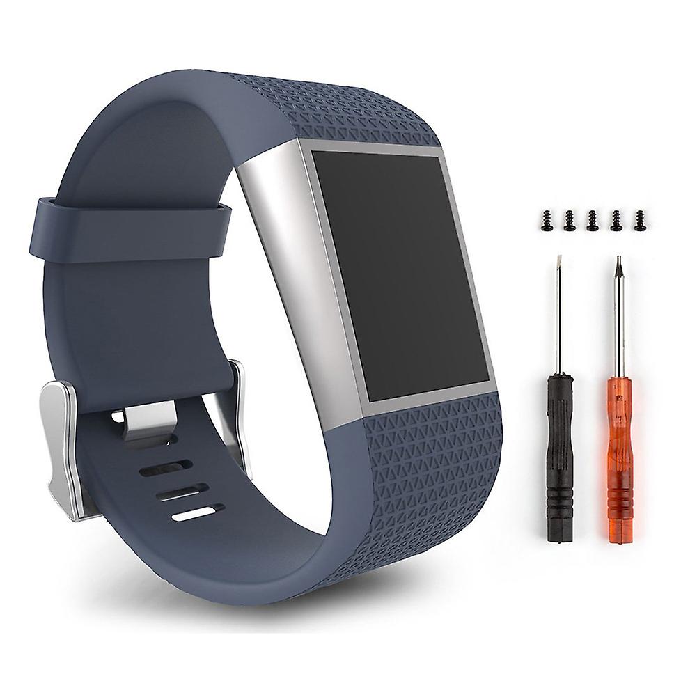 Fiauli Cinturino da polso regolabile in silicone di ricambio per smart watch per Fitbit Surge