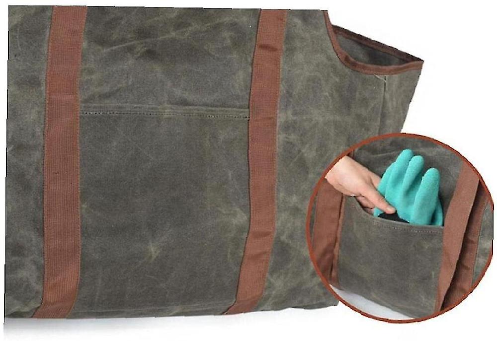 Firewood Stacker Storage Bag Waxed Wood Storage Bag Durable Wood Tote Fireplace Stove Accessories Extra Large Firewood Holder With Handles For Kids