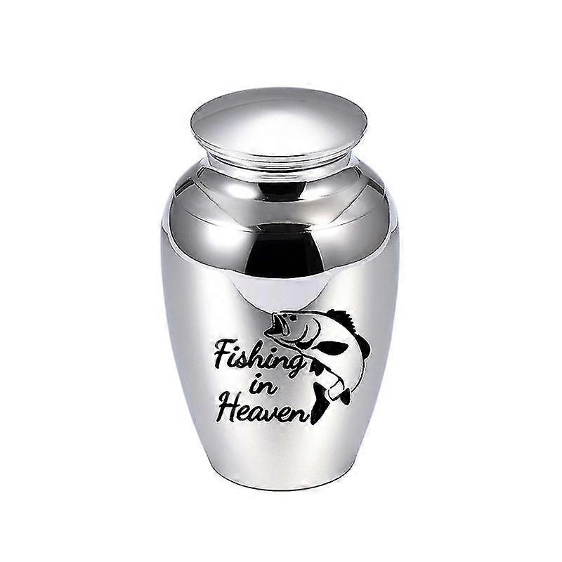 Fishing In Heaven Keepsake Memorial Urn Pet Fish Ashes Holder Aluminum Alloy Cremation Urns For Human Ashes Rose Gold 70x45mm