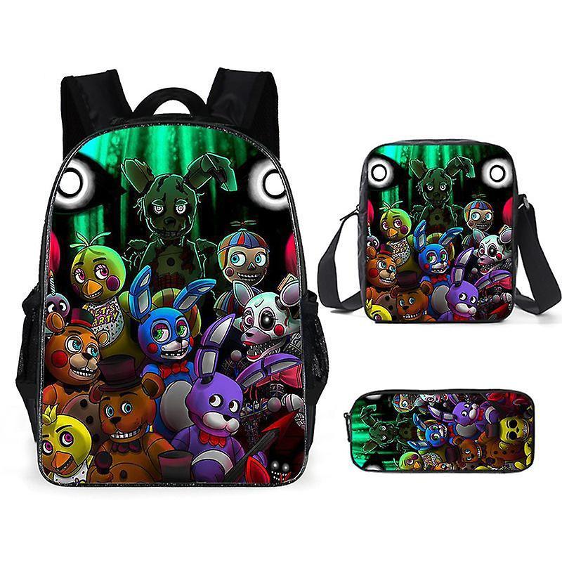 Five Nights at Freddy's Backpack School Bag Set in tre pezzi - Zaino dei cartoni animati anime borsa a tracolla e portapenneJXLGV