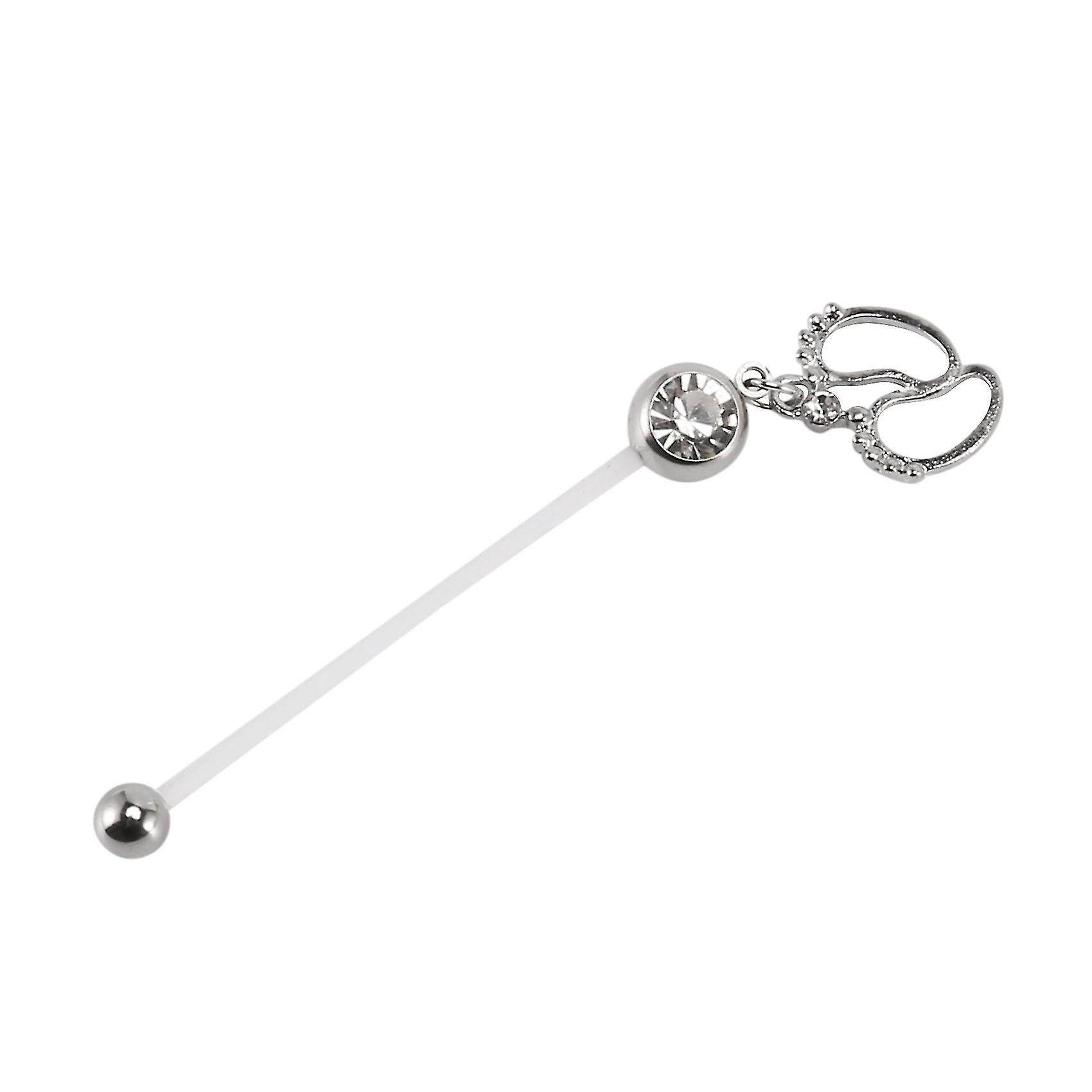 Flexible Pregnancy Maternity Belly Navel Bar Ring Body Piercing Baby Feet