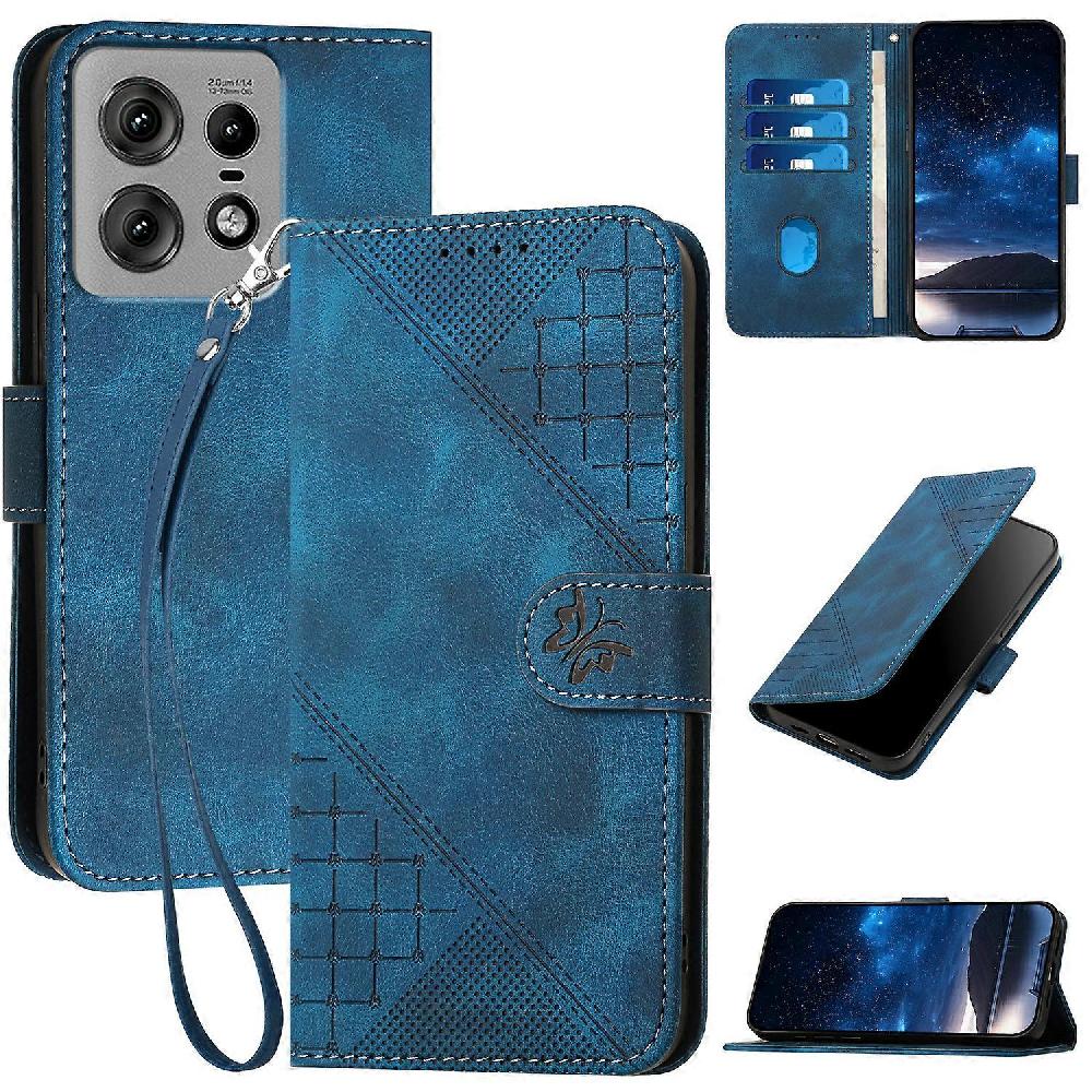 For Motorola Edge 50 Pro 5G Case Butterfly Imprint Leather Wallet Phone Cover