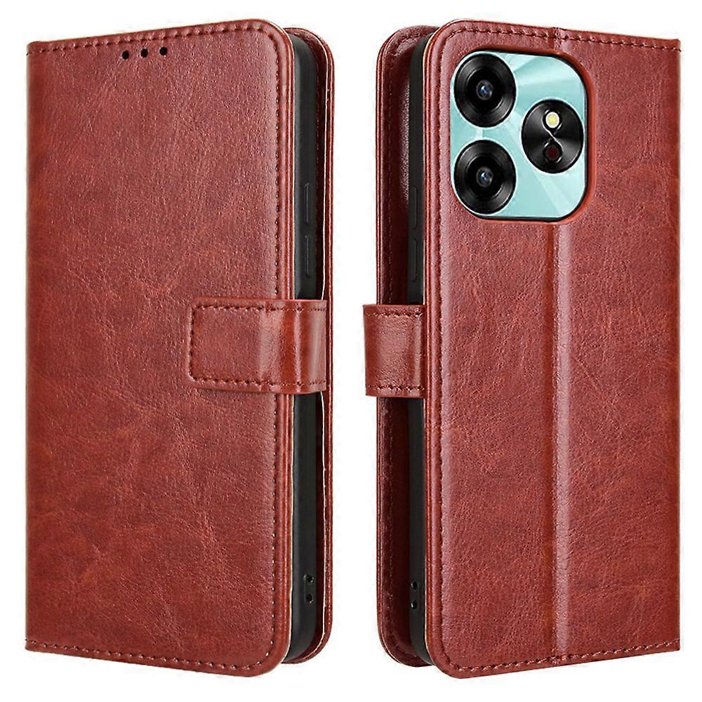 For Umidigi G6 Case Crazy Horse Texture Leather Wallet Phone Cover With Strap