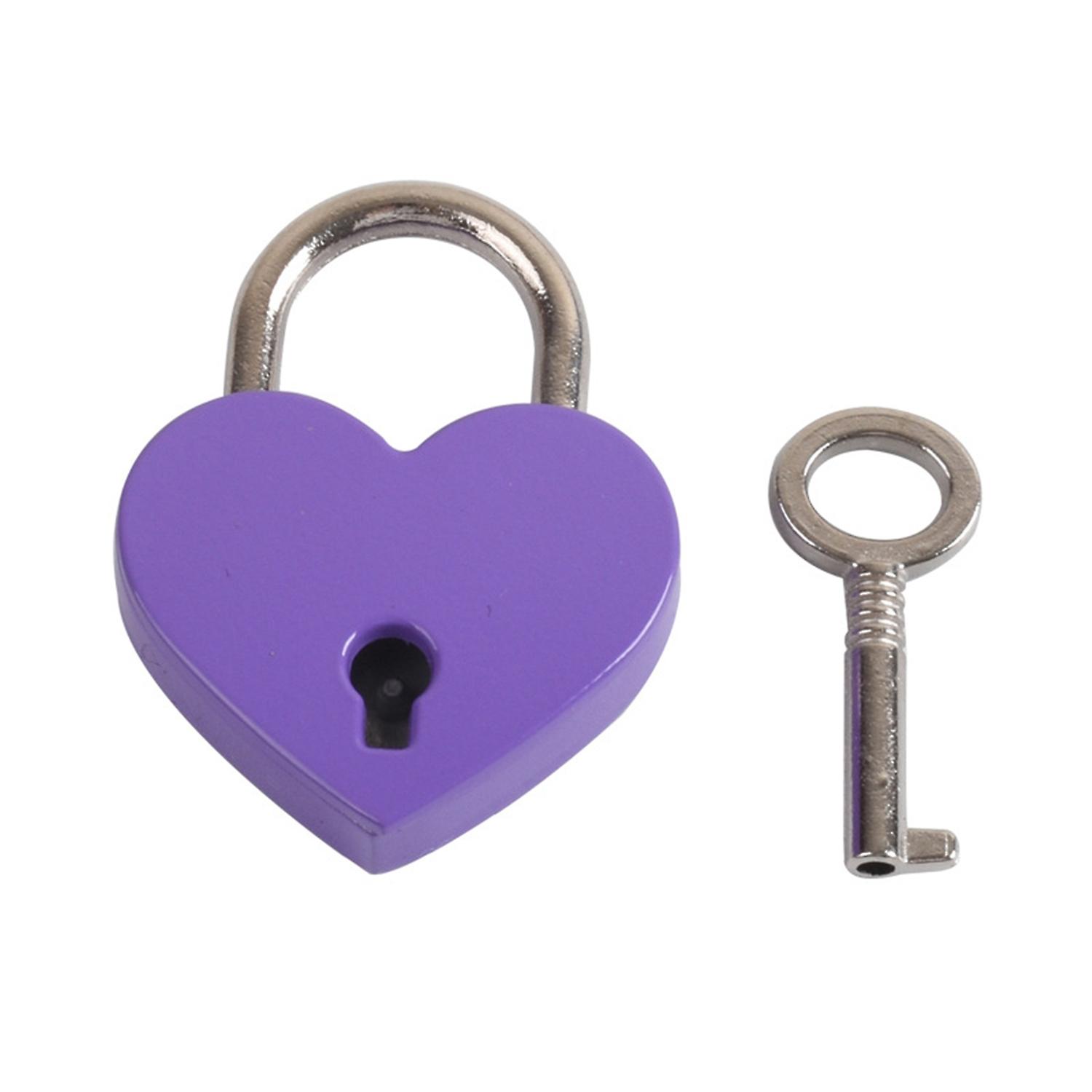 fornnerg Vintage Heart Shape Mini Padlock Bag Travel Suitcase Luggage Box Case Key Lock