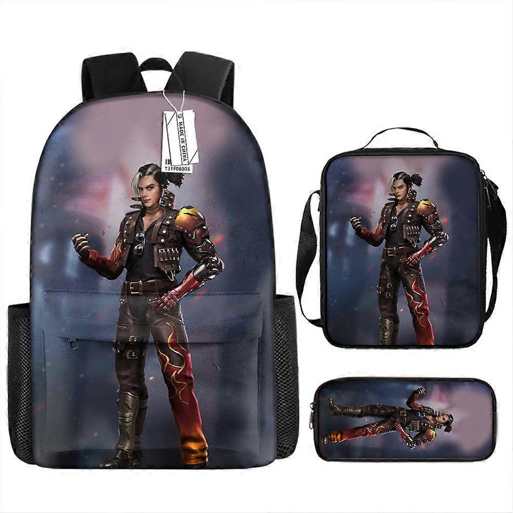 Free Fire Battle Royale Zaino Casual Schoolbag di grande capacità Set di tre pezzi per studenti delle scuole primarie e secondarie 37 -HGDMV