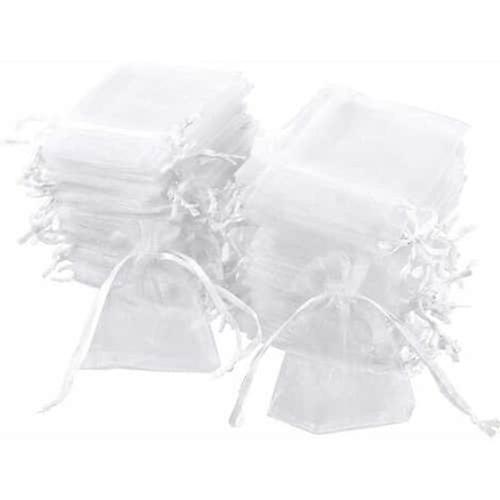 Garhrstore 100 White Organza Bags 7 X 9 Cm Organza Gift Bags Jewelry Bags Wedding Bags Lavender Bags Wedding Favors For Jewelry Gifts Candy Wed