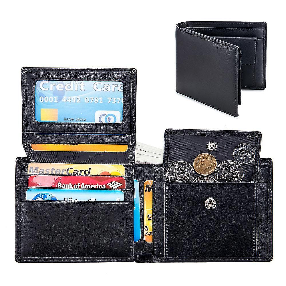 Genuine Leather Men's Wallet Short Section Trifold Rfid Anti-theft Leather Men's Wallet_tmall