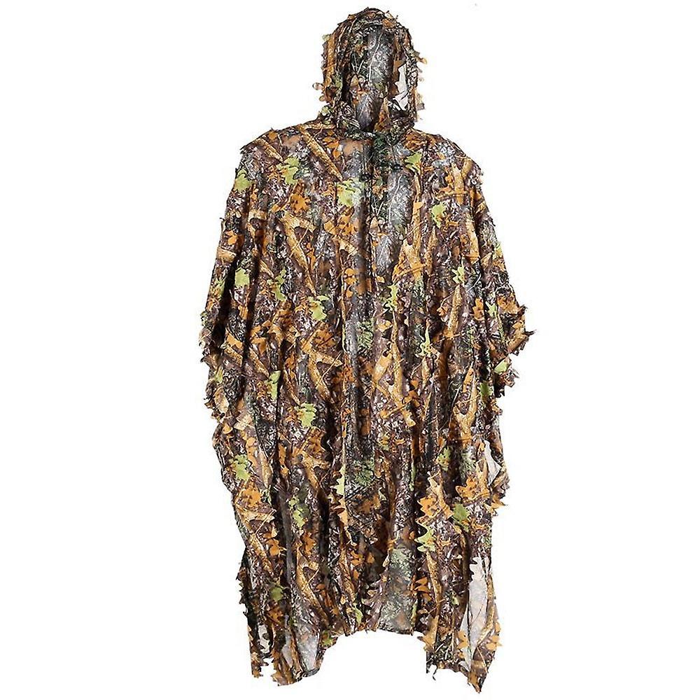 Ghillie Suits for Men Hunting 3D Leaves Camouflage Ghillie Poncho Camo Cape Cloak Stealth Ghillie Su