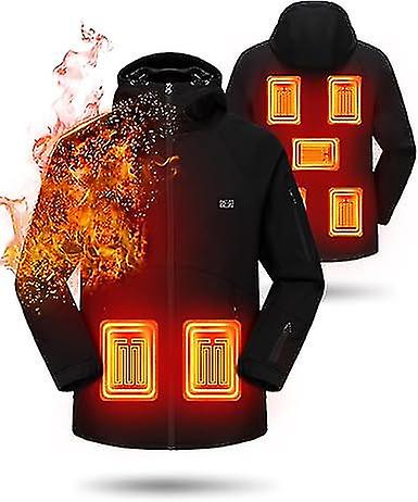 Giacche riscaldate da uomo - 2023 Upgrade Soft Shell Electric Heated Coat felpa con cappuccio riscaldante con 7 zone di calore (senza batteria)