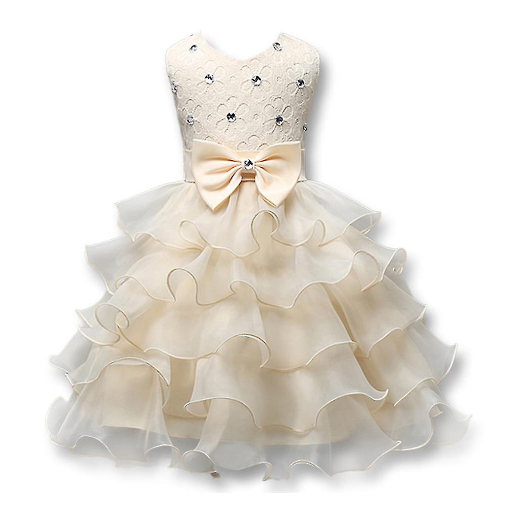 Girls Bow Knot Beaded Dress