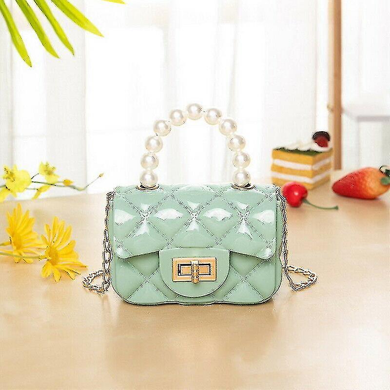 Girls Mini Purse Wallet Shoulder Bag Pouch Bag Cross-body Pearl Handbag-green