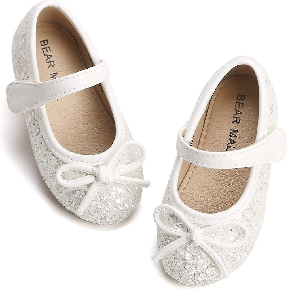 Girls Toddler Little Ballet Shoes - Flower Girls Mary Jane Flats Dress Shoes Party Wedding