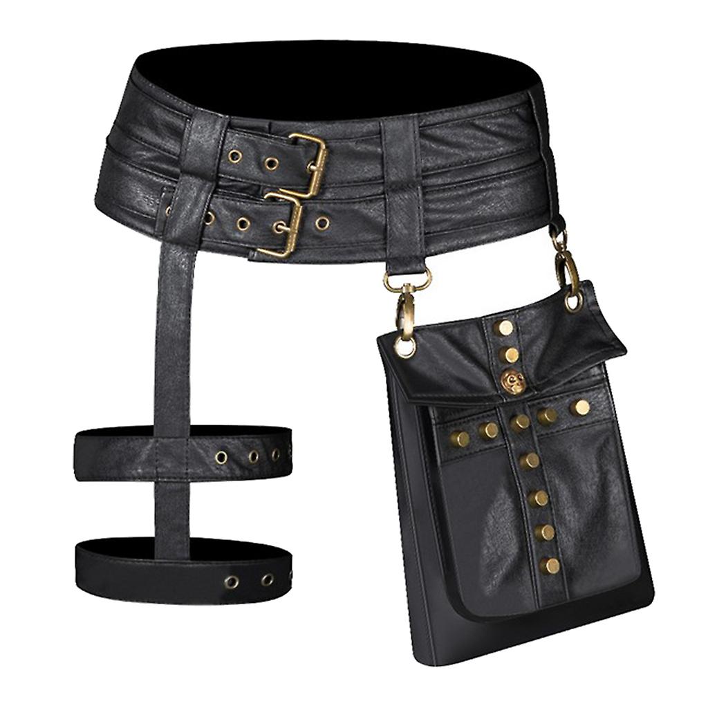 Goth Rock Steampunk Punk Rivet Waist Leg Bag Hip Motorcycle Messenger Pack