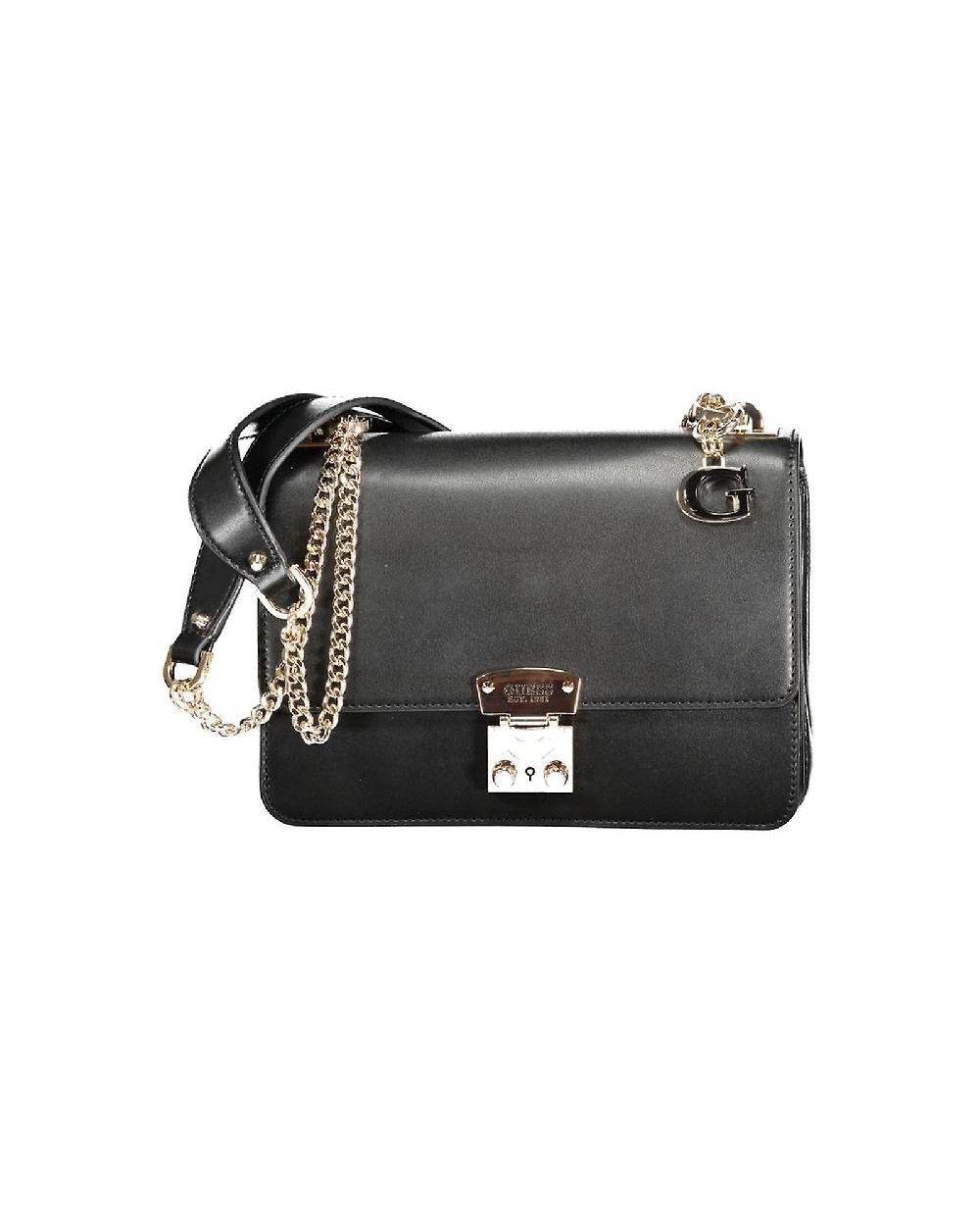 Guess Jeans Guess Soho Small Chain Bag Black Leather Handbag