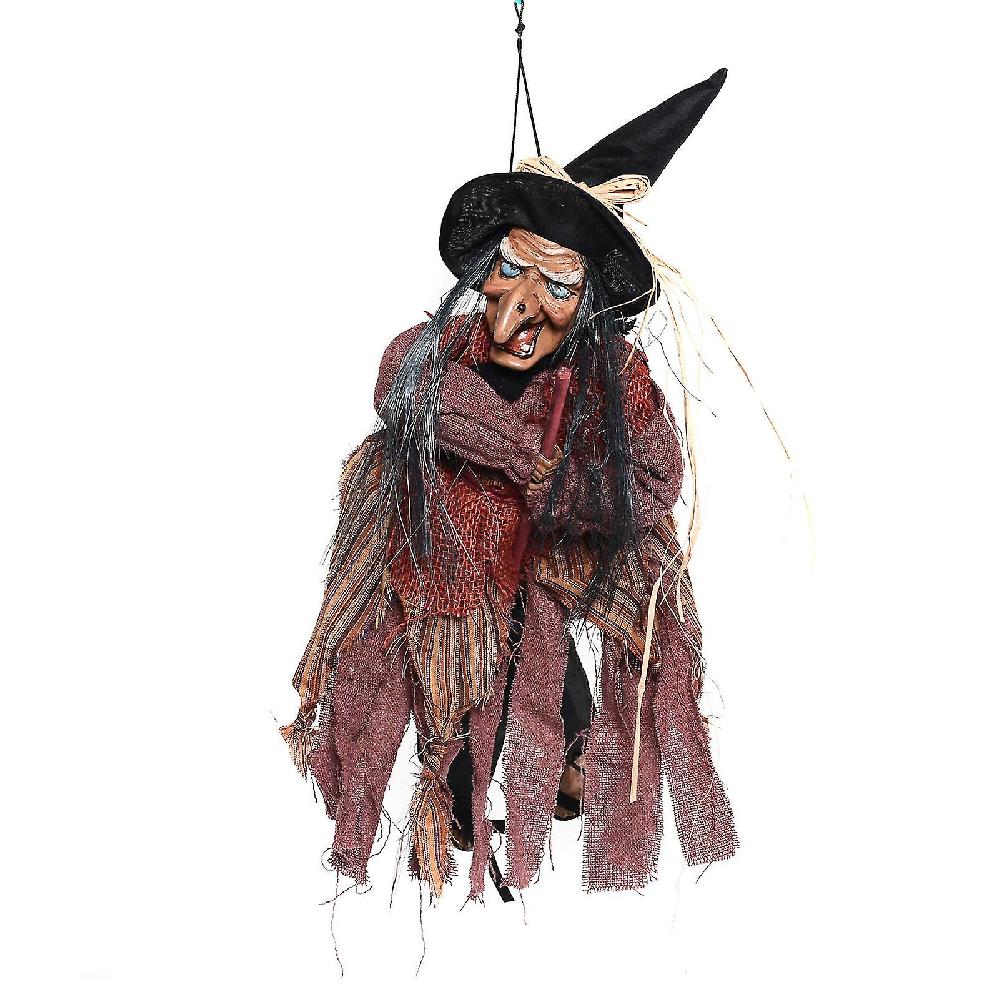 Halloween Witch Sound Activation Function Screaming Sounds Horror Atmosphere Voice Control Electric-props Haunted House Setting Ornament Hangin