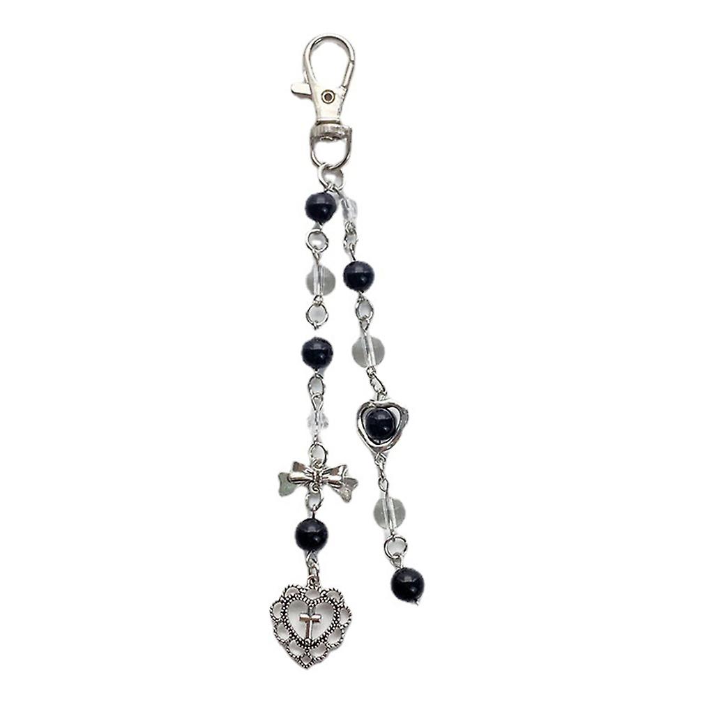 Heart Cross Bowknot Keychain Sweet Cute Keychain Keyring Gift for Women Girls