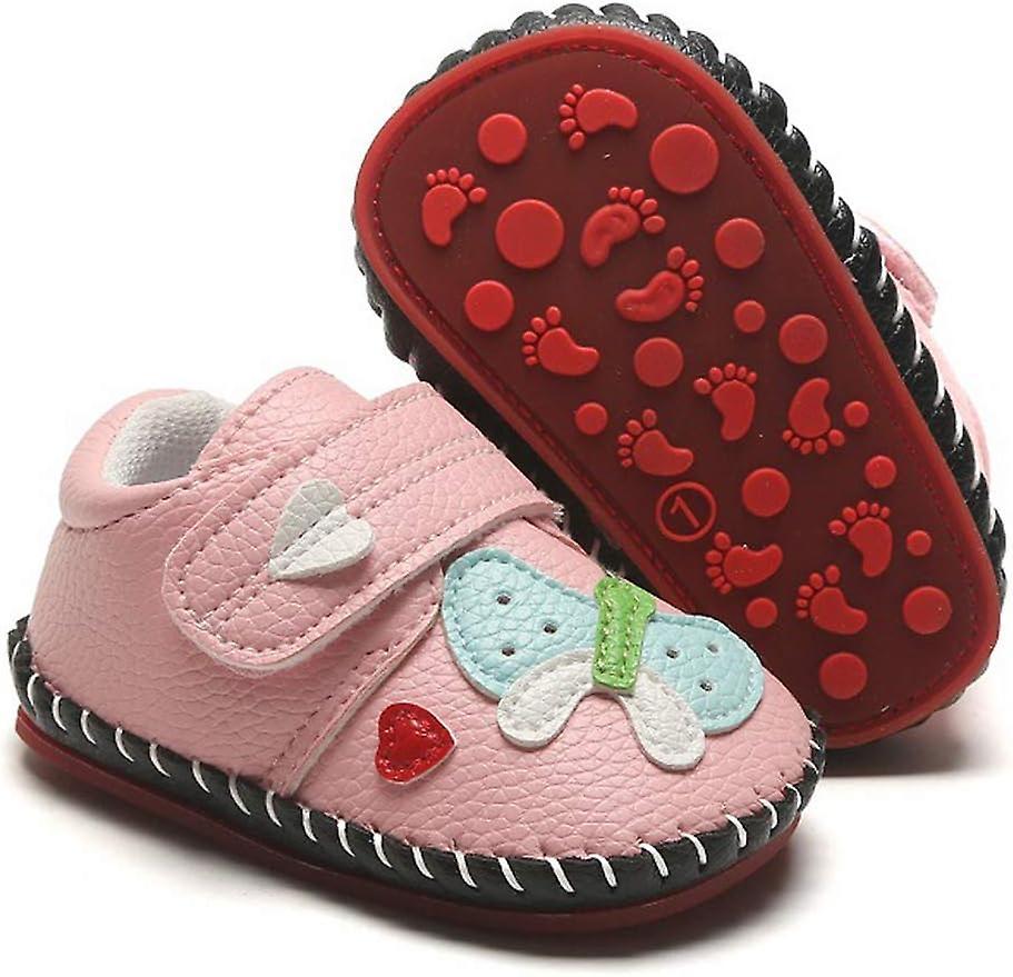 Heron Infant Mocassini - Unisex Neonati Ragazze Suola Morbida Nappe Bambino Primo Walker Scarpe Farfalla/Rosa