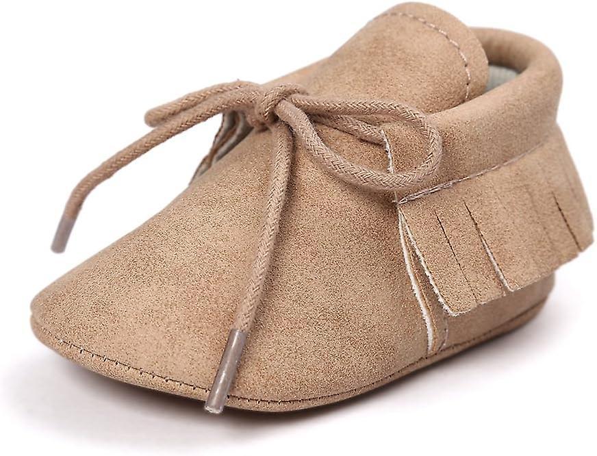 heron Infant Mocassini - Unisex Neonati Ragazze Suola Morbida Nappe Bambino Primo Walker Scarpe Z/Lace Up Tan