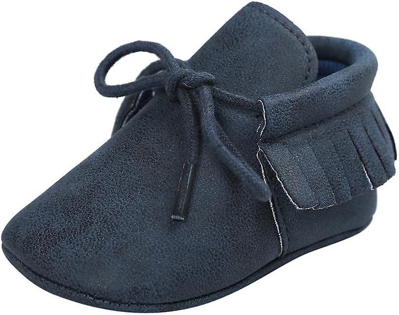 Heron mocassini infantili - Unisex Neonati Ragazze Suola Morbida Nappe Bambino Primo Walker Scarpe Z - Lace Up Navy
