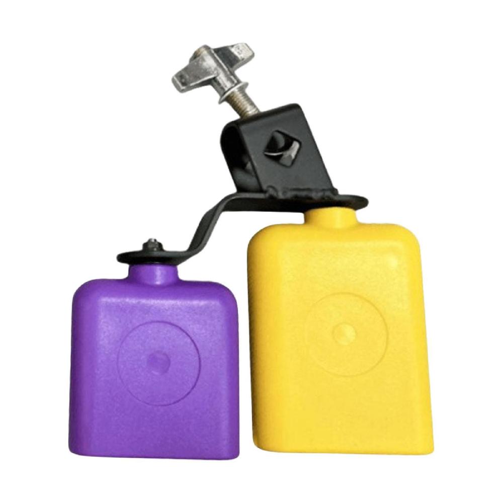 High and Low Tones Bicolor Cowbell with Mount for Concerts Family Gatherings
