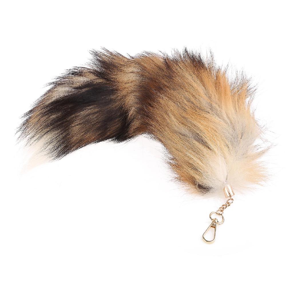 Hot Large Fox Tail Fur Tassel Bag Tag Keychain Strap Chain New