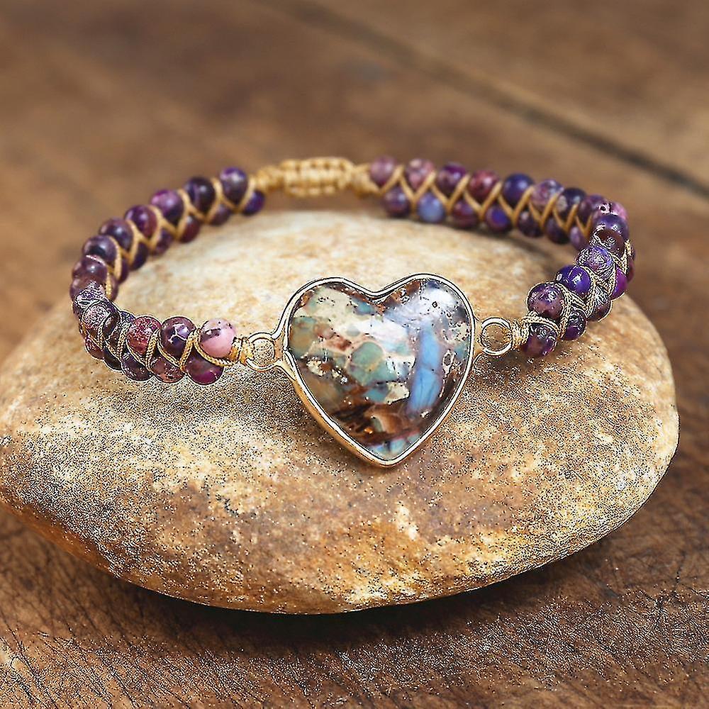 Imperial Beads Heart Shape Charm Bracelets Handmade String Braided Bracelets Lover Wrap Bracelet Women Men Jewelry Dropship