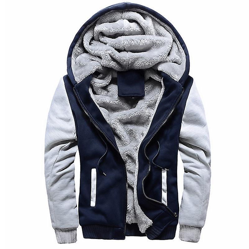 Inverno Uomo Pile Caldo Cappotto Con Cappuccio Cerniera Up Jacket Outwears Tops