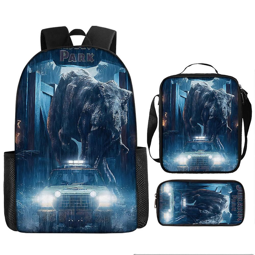 Jurassic World Studente Zaino Dinosauro Zainetto Set di tre pezzi Grande Capacità Zaino Cartone Animato Zainetto Matita Borsa 36