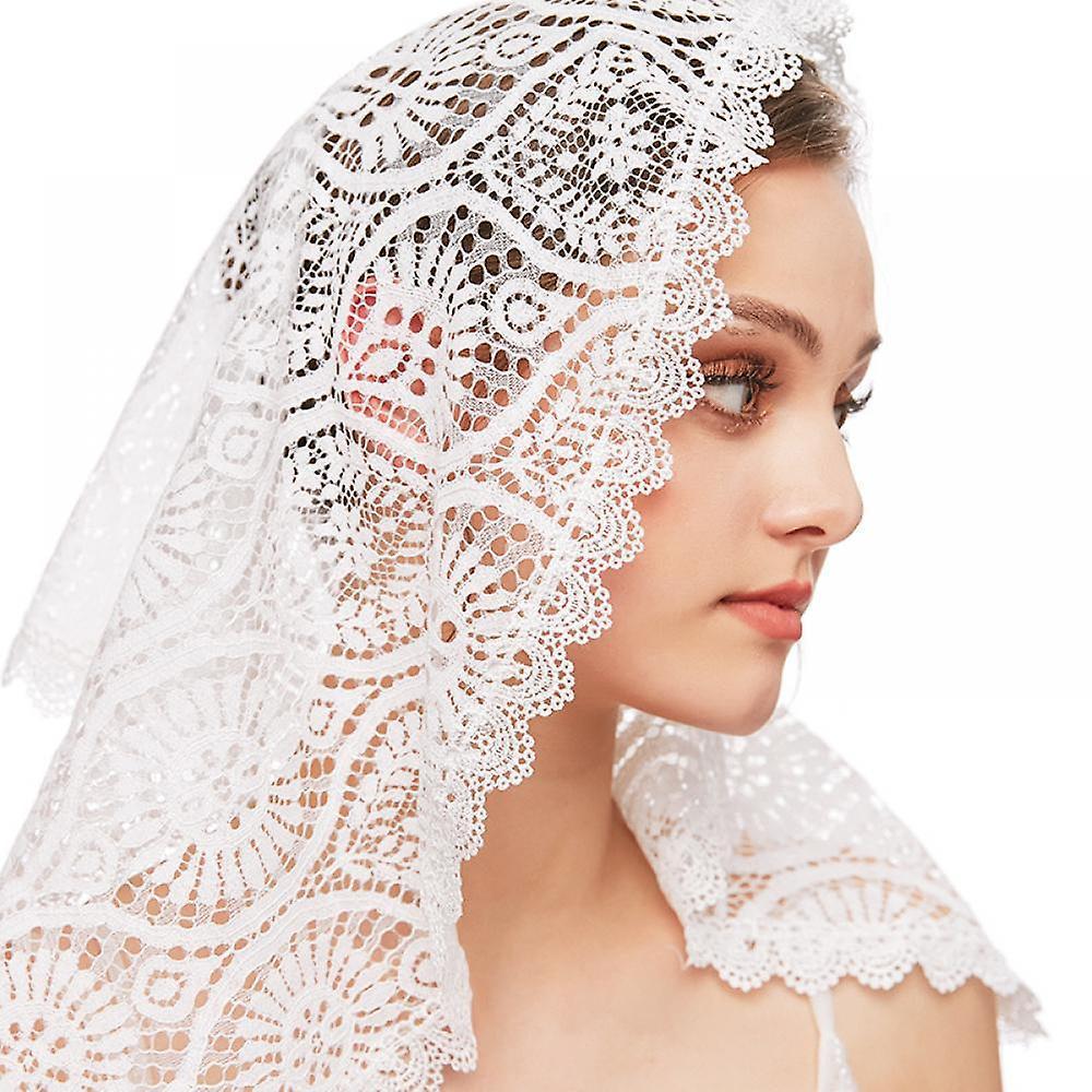 JUSCH Velo Da Cappella Floreale Latino Messa Testa Copertura Pizzo Sciarpa Veli per Mantilla Chiesa WZ-409