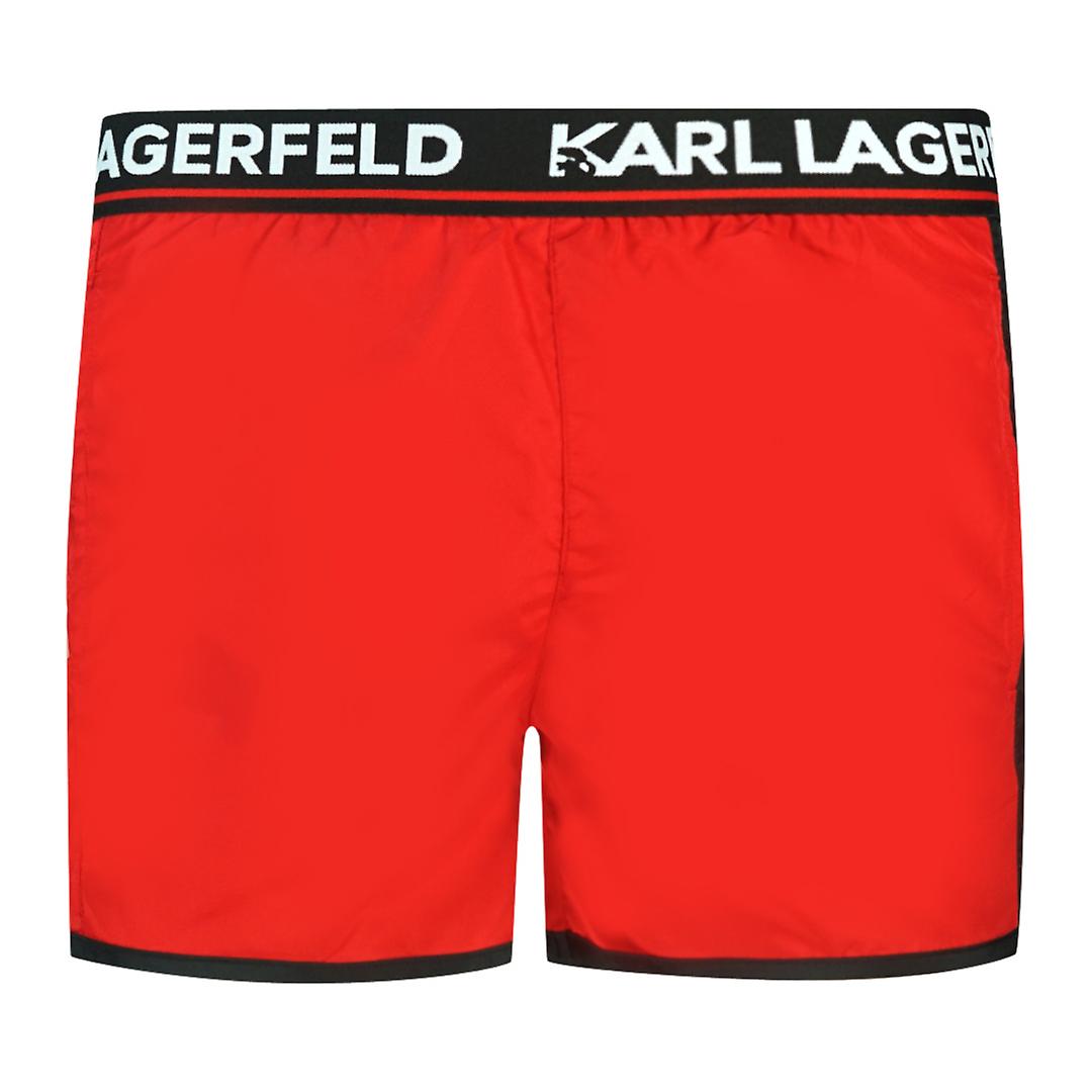 Karl Lagerfeld Taped Logo Pantaloncini da bagno rossi