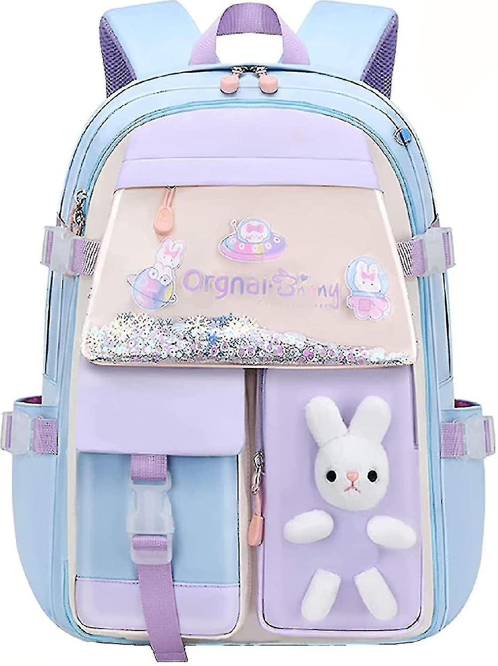 Kawaii Backpack For School Cute Kawaii Aesthetic Backpack Schoolbag Simple And Fashionable (blue Bunny)