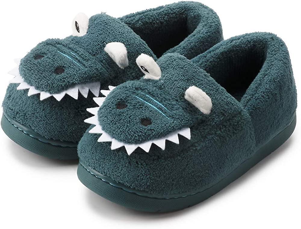 Kids Boys Girls Cute Cartoon Gator?slippers?winter Warm?furry Animal House Shoes?toddler?indoor Bedroom Shoe